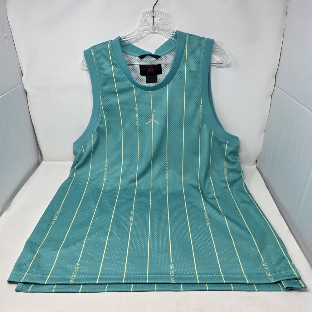 Jordan Basketball Jersey Mesh Teal Gym Training Hornets Men's Large DM1380-392